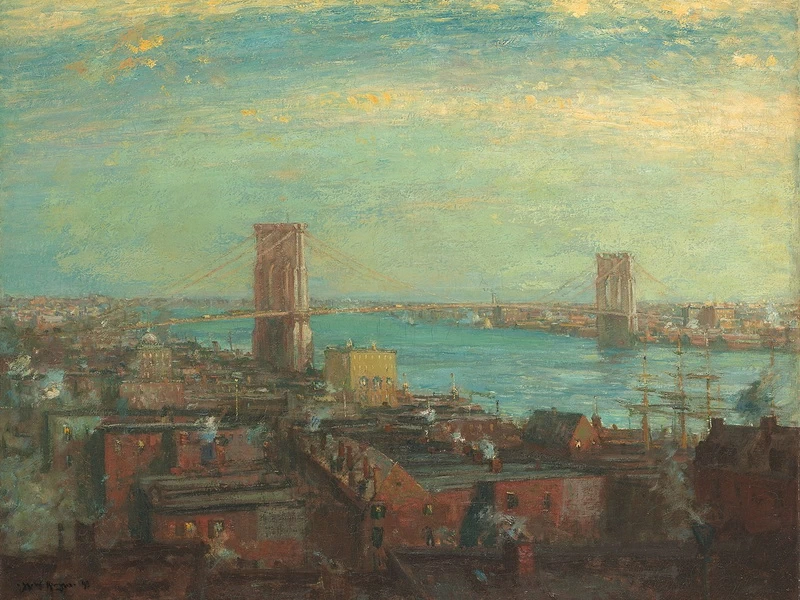 1858-Henry Ward Ranger - Ponte di Brooklyn - Art Institute of Chicago